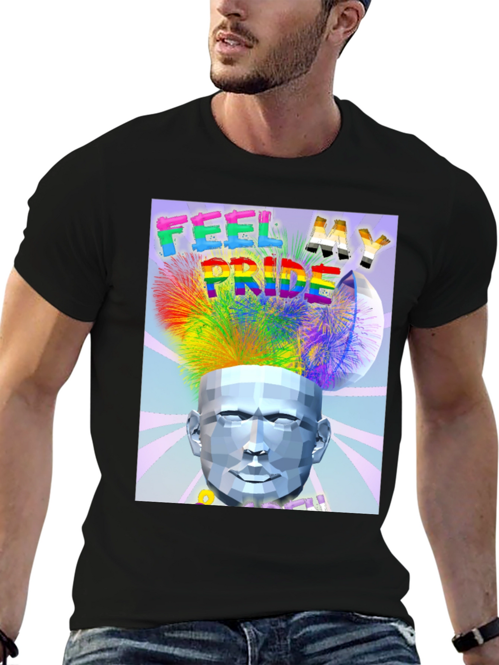 Feel My Pride Black Graphic Tee