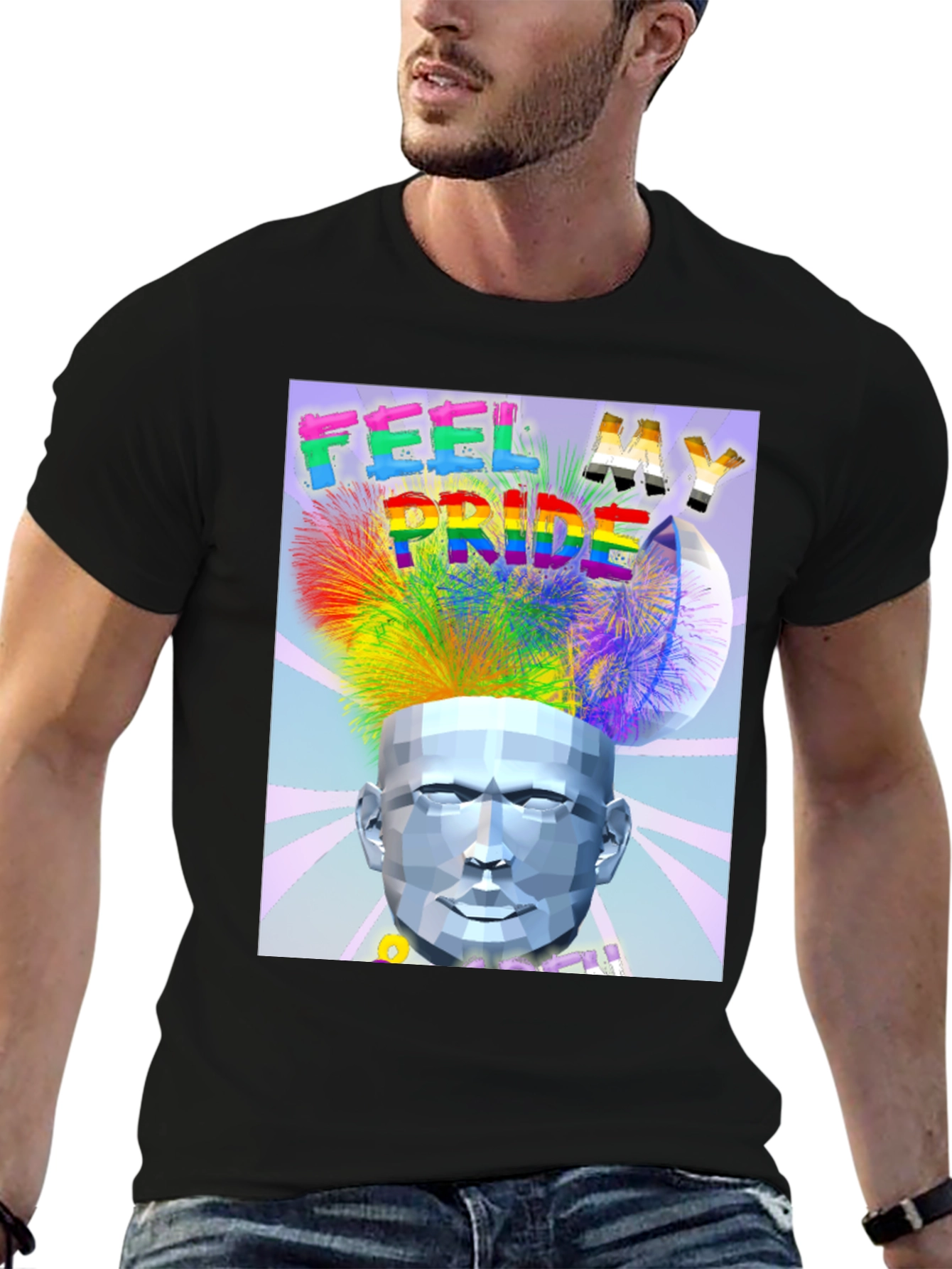Feel My Pride Black Graphic Tee