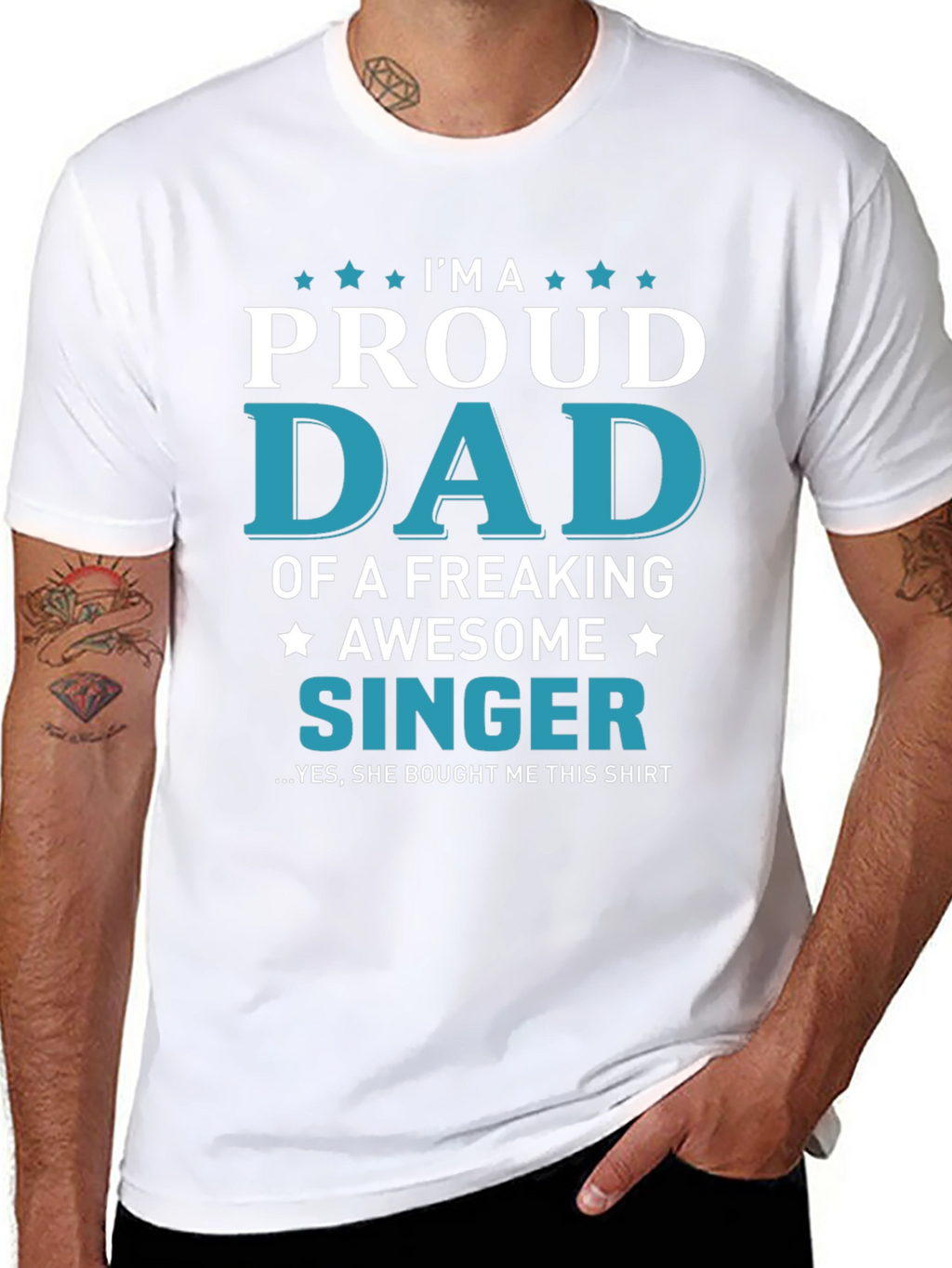 Proud Dad of a Singer Graphic T-Shirt