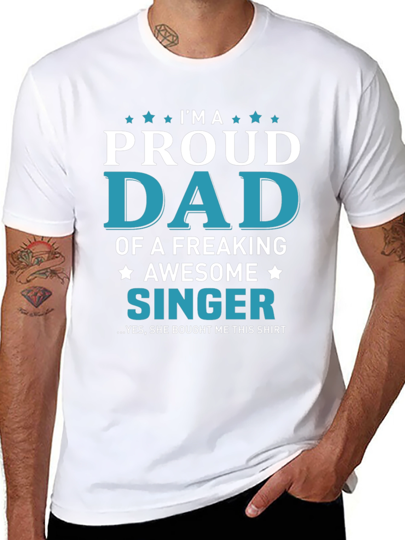 Proud Dad of a Singer Graphic T-Shirt