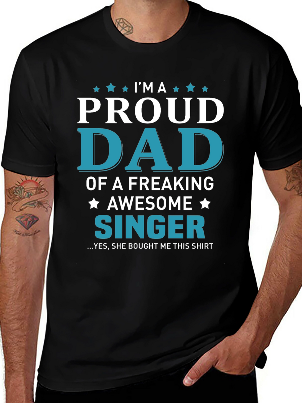 Proud Dad of a Singer Graphic T-Shirt