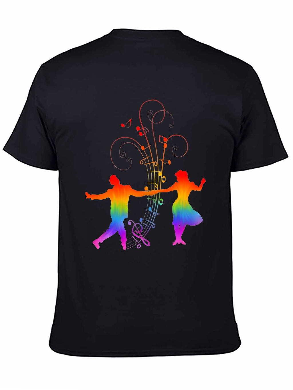 Rainbow Music Dancer Black Tee