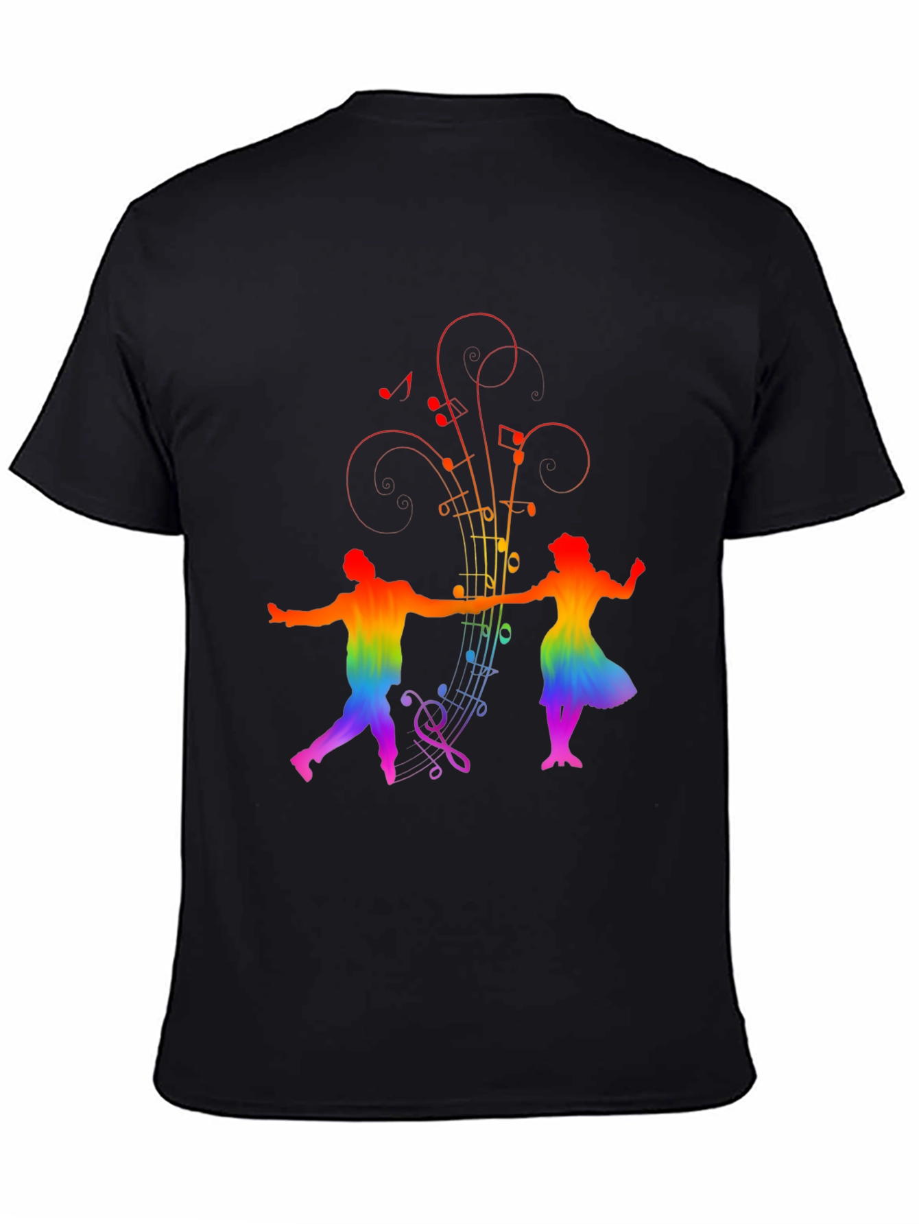 Rainbow Music Dancer Black Tee