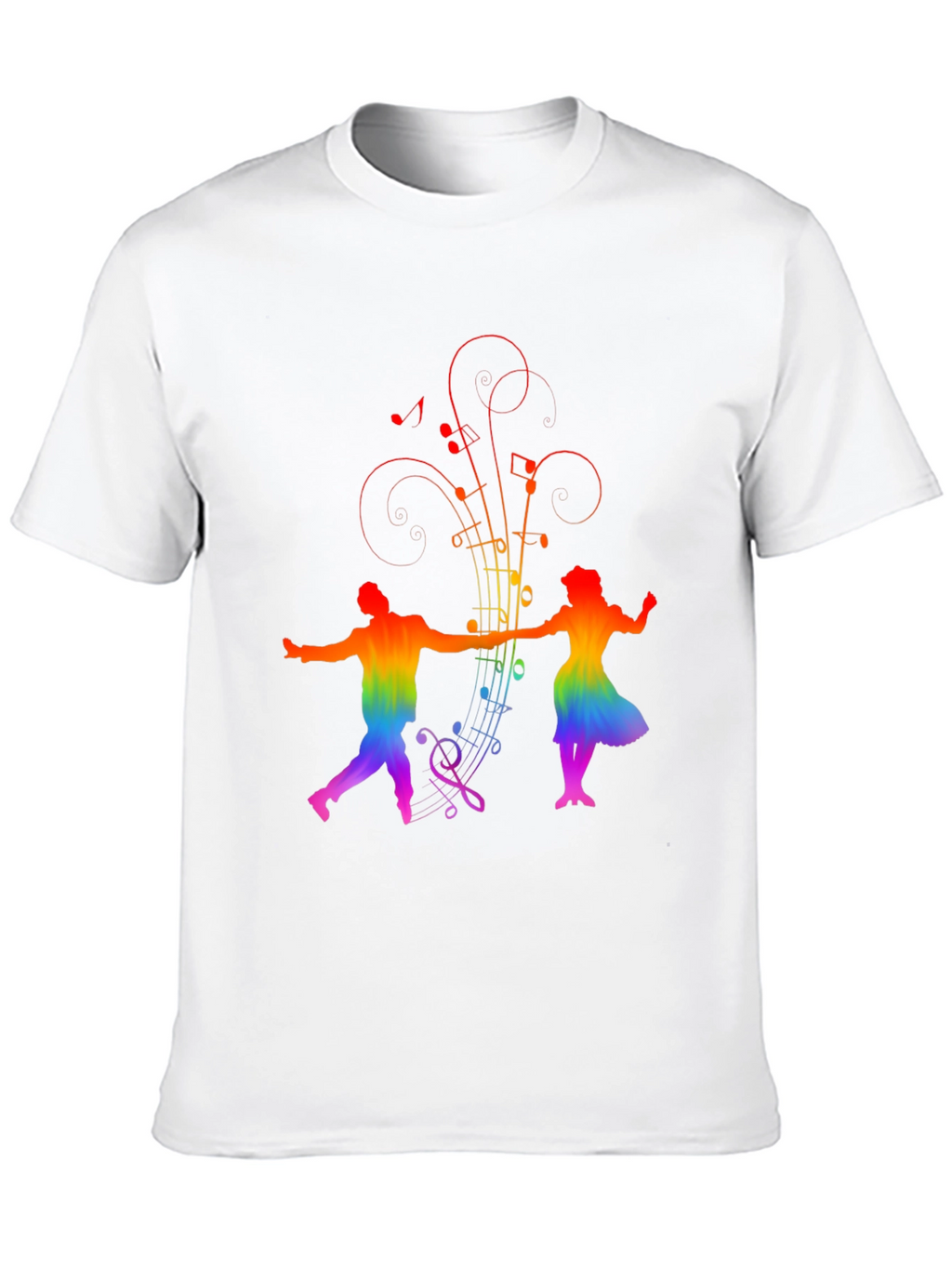 Rainbow Music Dancer Black Tee