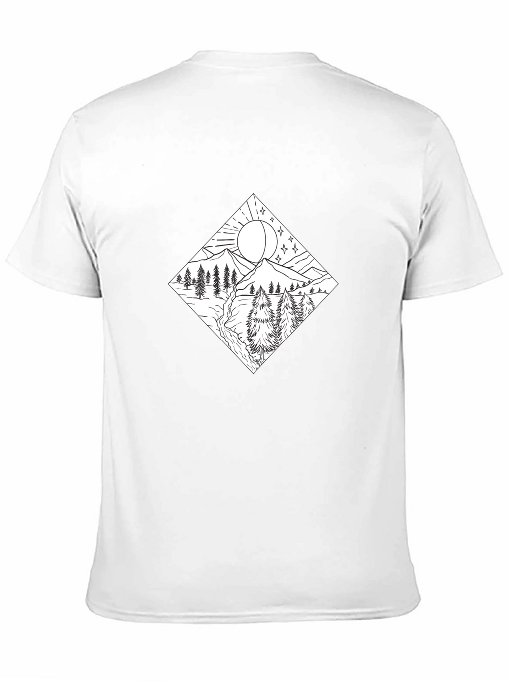Mountain Scene Graphic Tee - Stylish Black Shirt
