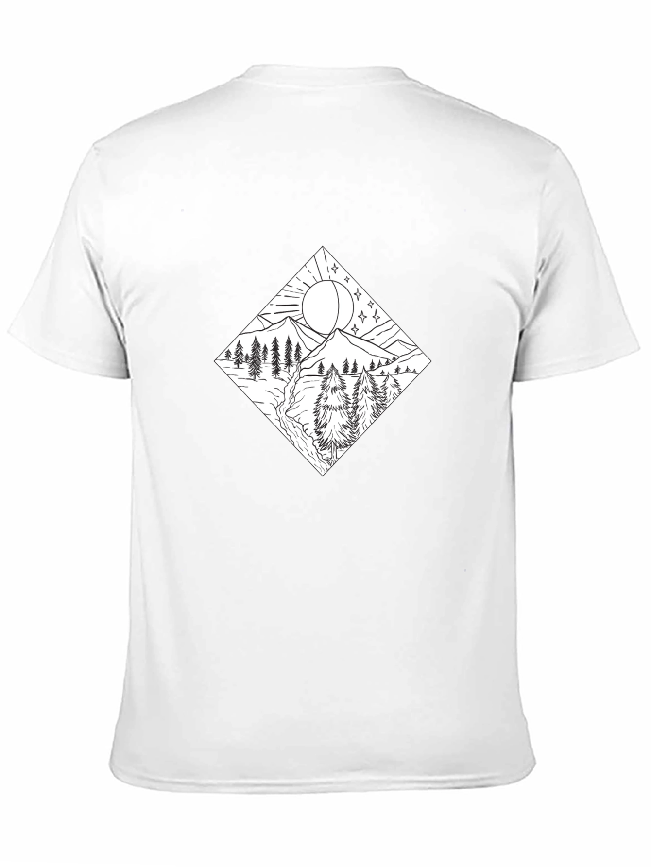 Mountain Scene Graphic Tee - Stylish Black Shirt