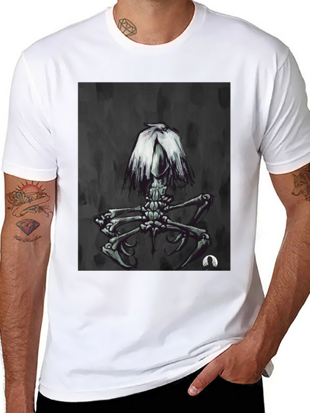 Dark Surreal Skeleton Art T-Shirt