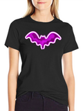 Purple Bat Graphic Tee - Fun Halloween Shirt
