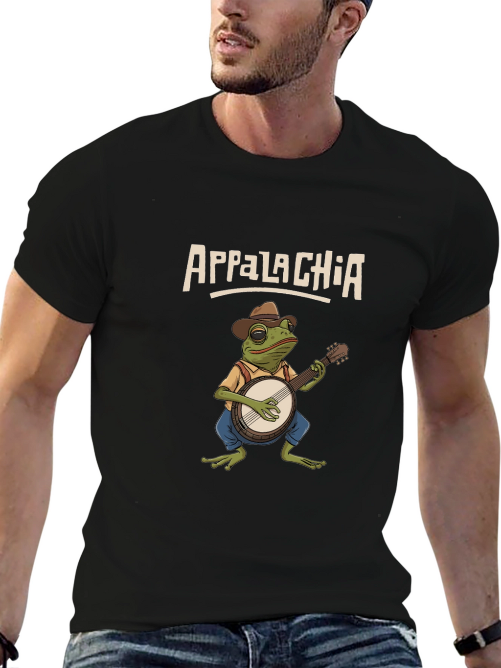 Appalachia Frog Banjo Graphic T-Shirt