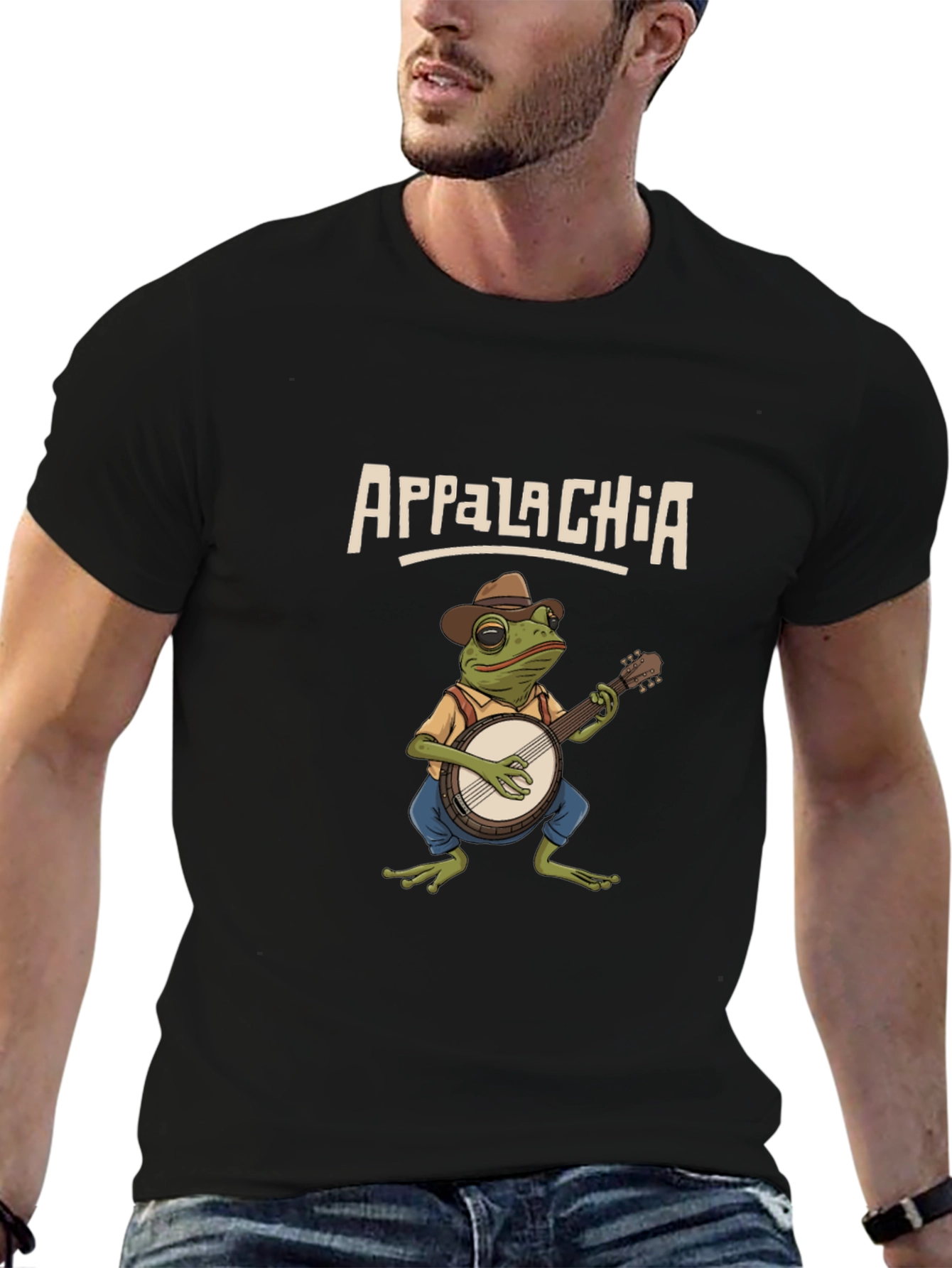 Appalachia Frog Banjo Graphic T-Shirt