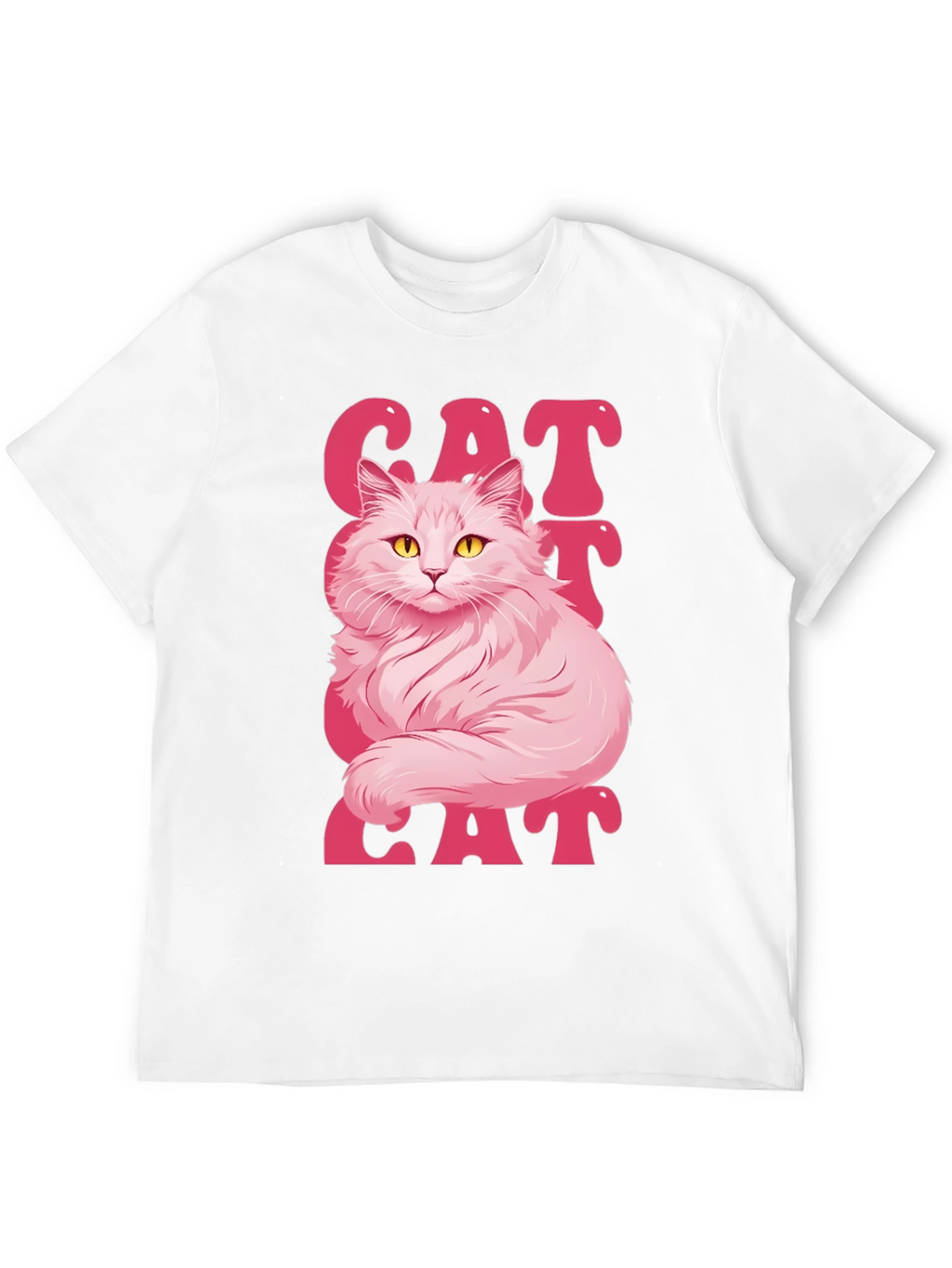 Pink Cat Graphic T-Shirt