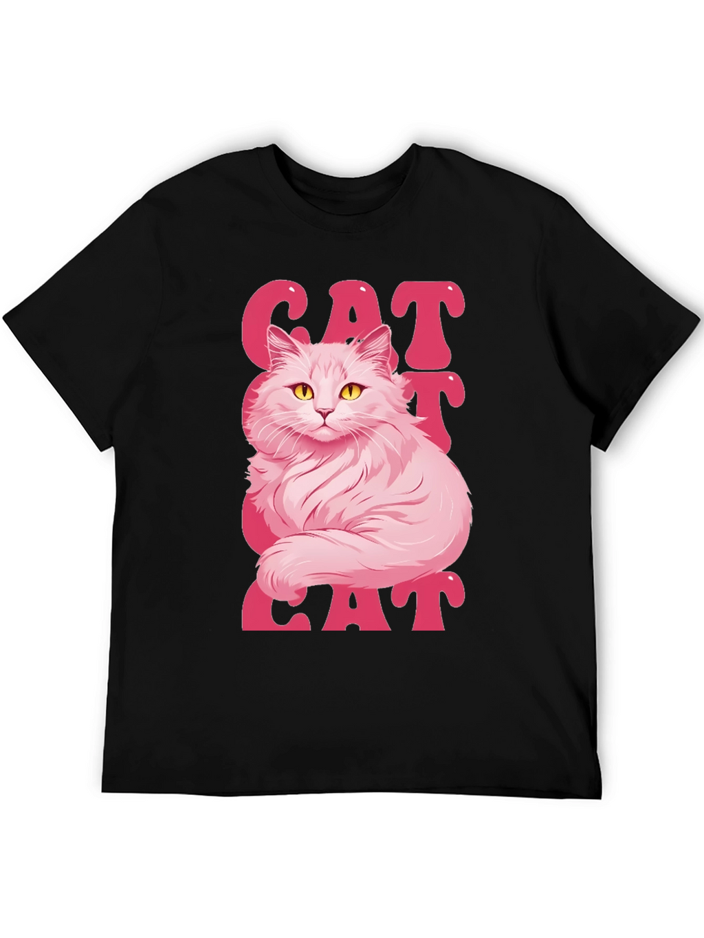 Pink Cat Graphic T-Shirt