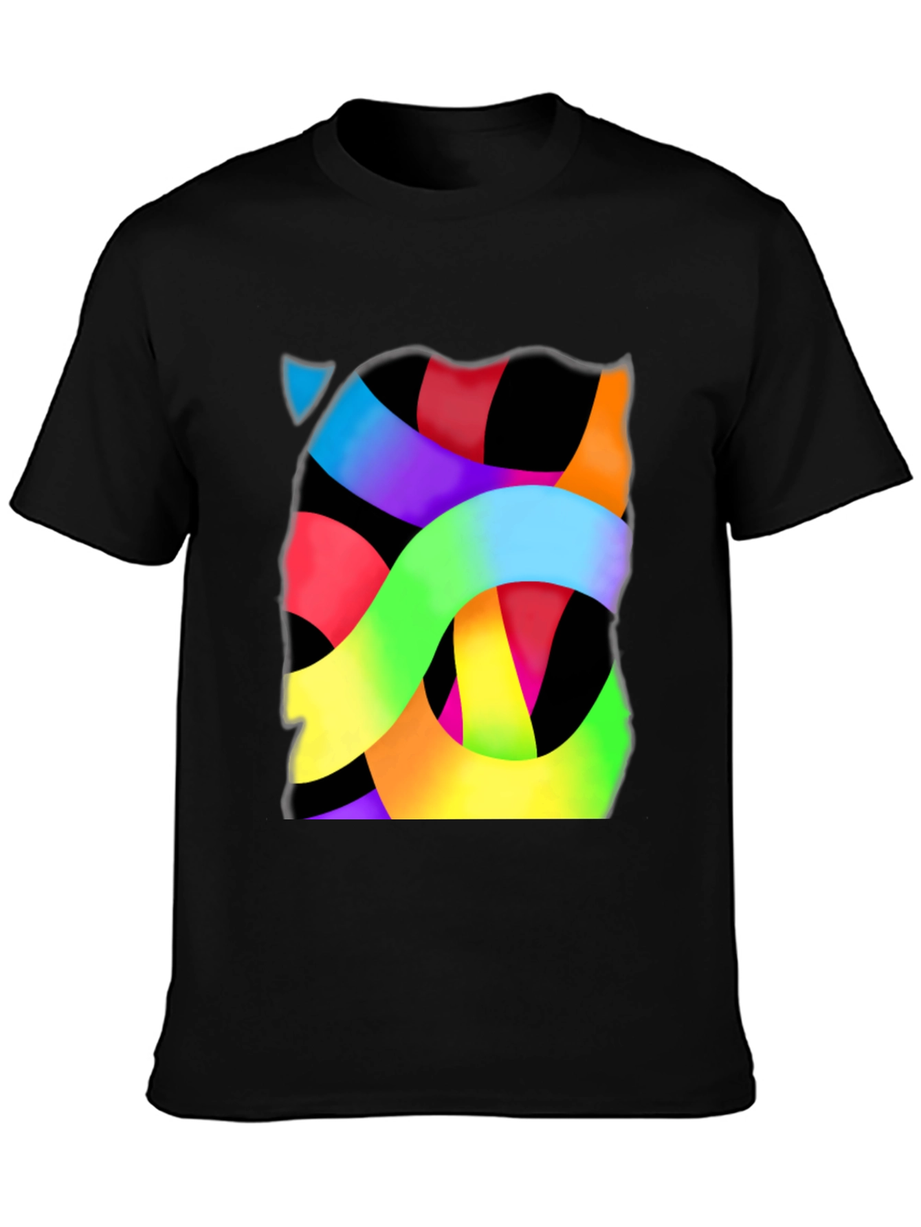 Abstract Ribbon Graphic Tee - Modern Art T-Shirt