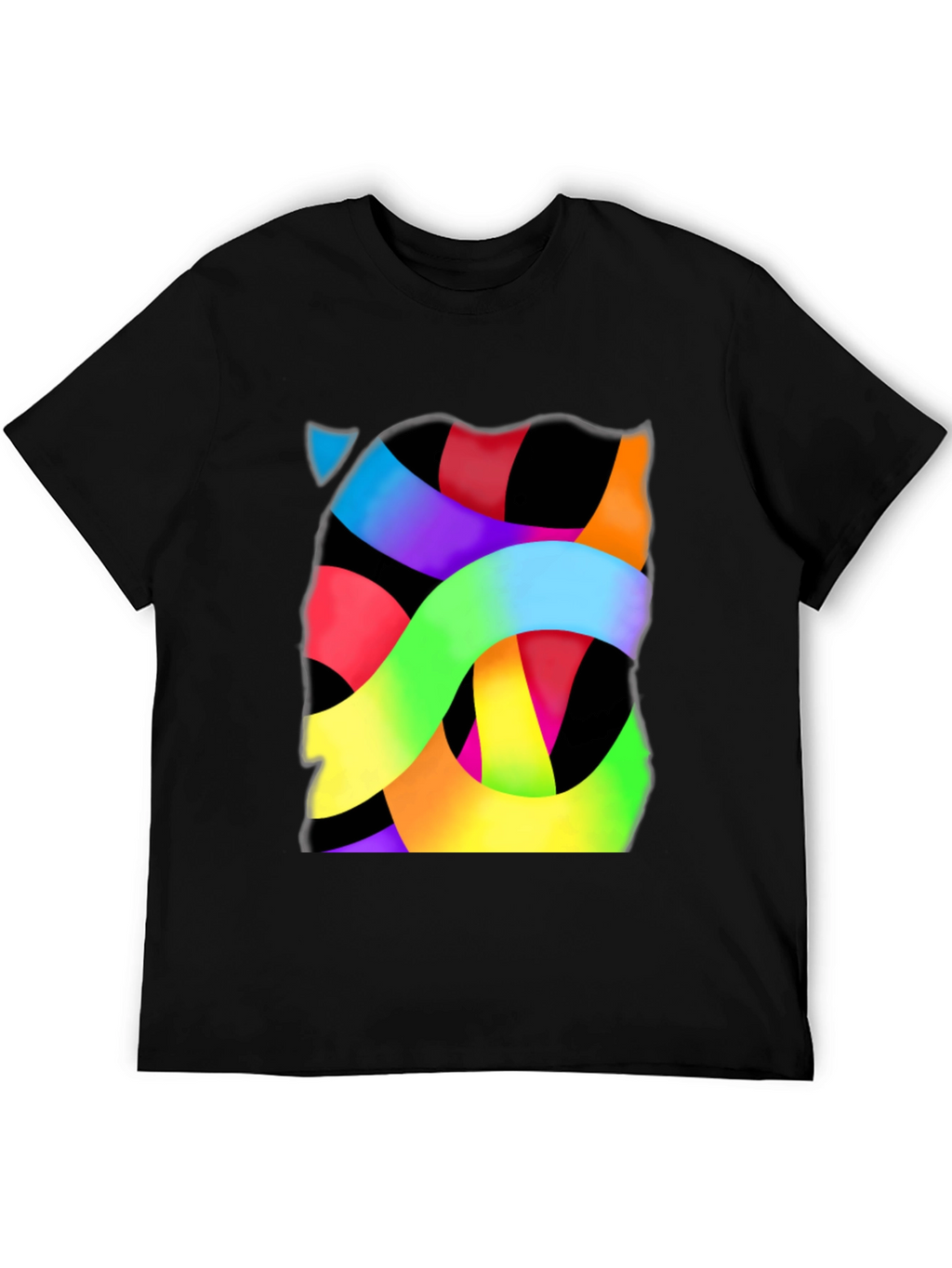 Abstract Ribbon Graphic Tee - Modern Art T-Shirt