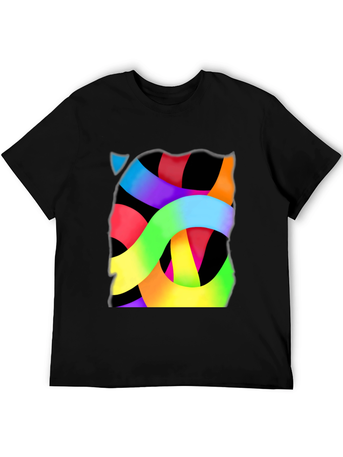 Abstract Ribbon Graphic Tee - Modern Art T-Shirt