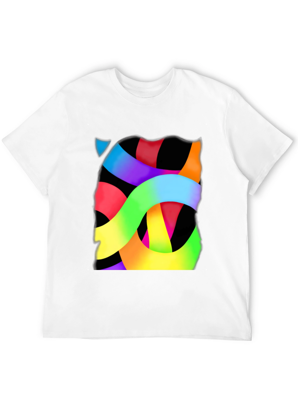Abstract Ribbon Graphic Tee - Modern Art T-Shirt