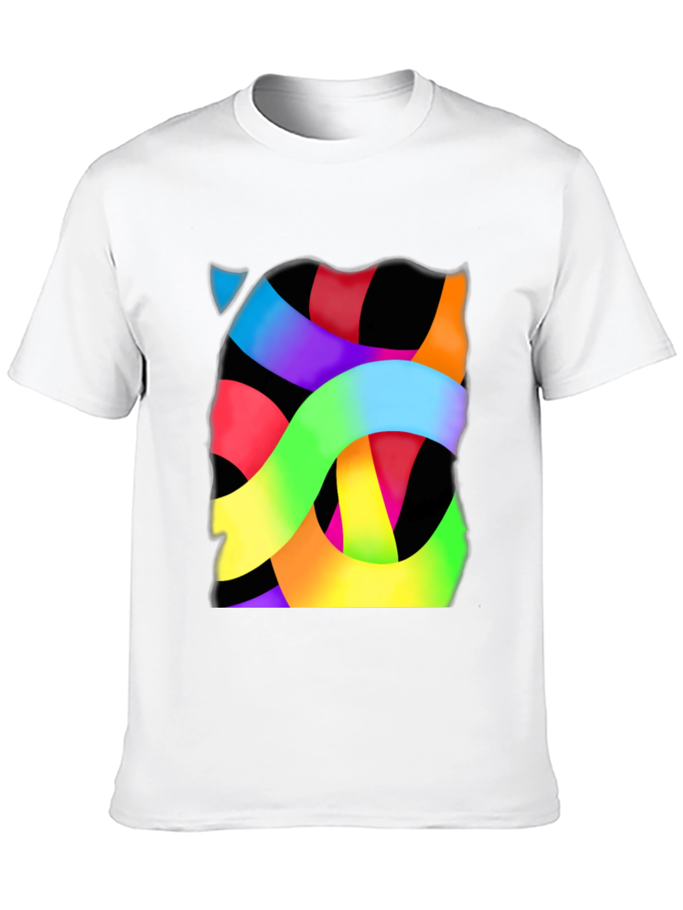 Abstract Ribbon Graphic Tee - Modern Art T-Shirt
