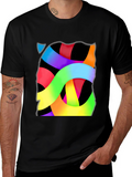 Abstract Ribbon Graphic Tee - Modern Art T-Shirt