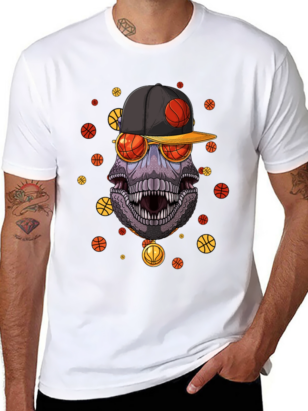 Basketball Dinosaur Graphic Tee