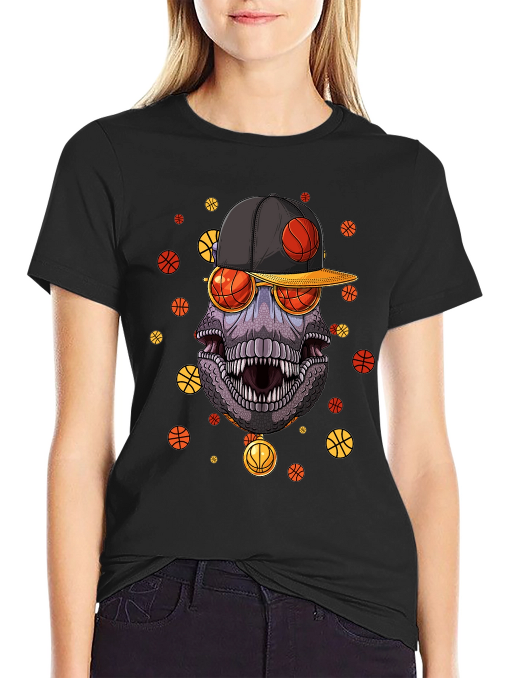 Basketball Dinosaur Graphic Tee