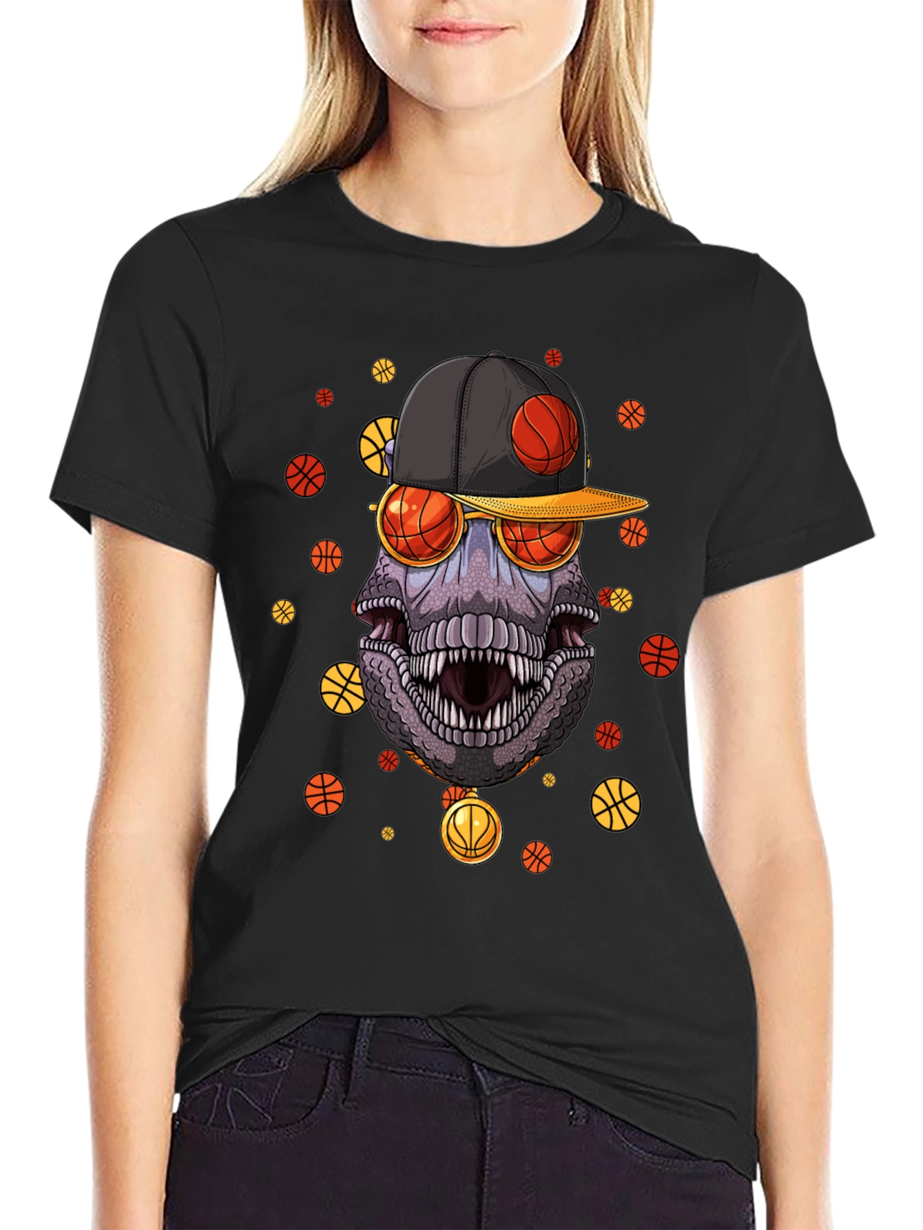 Basketball Dinosaur Graphic Tee