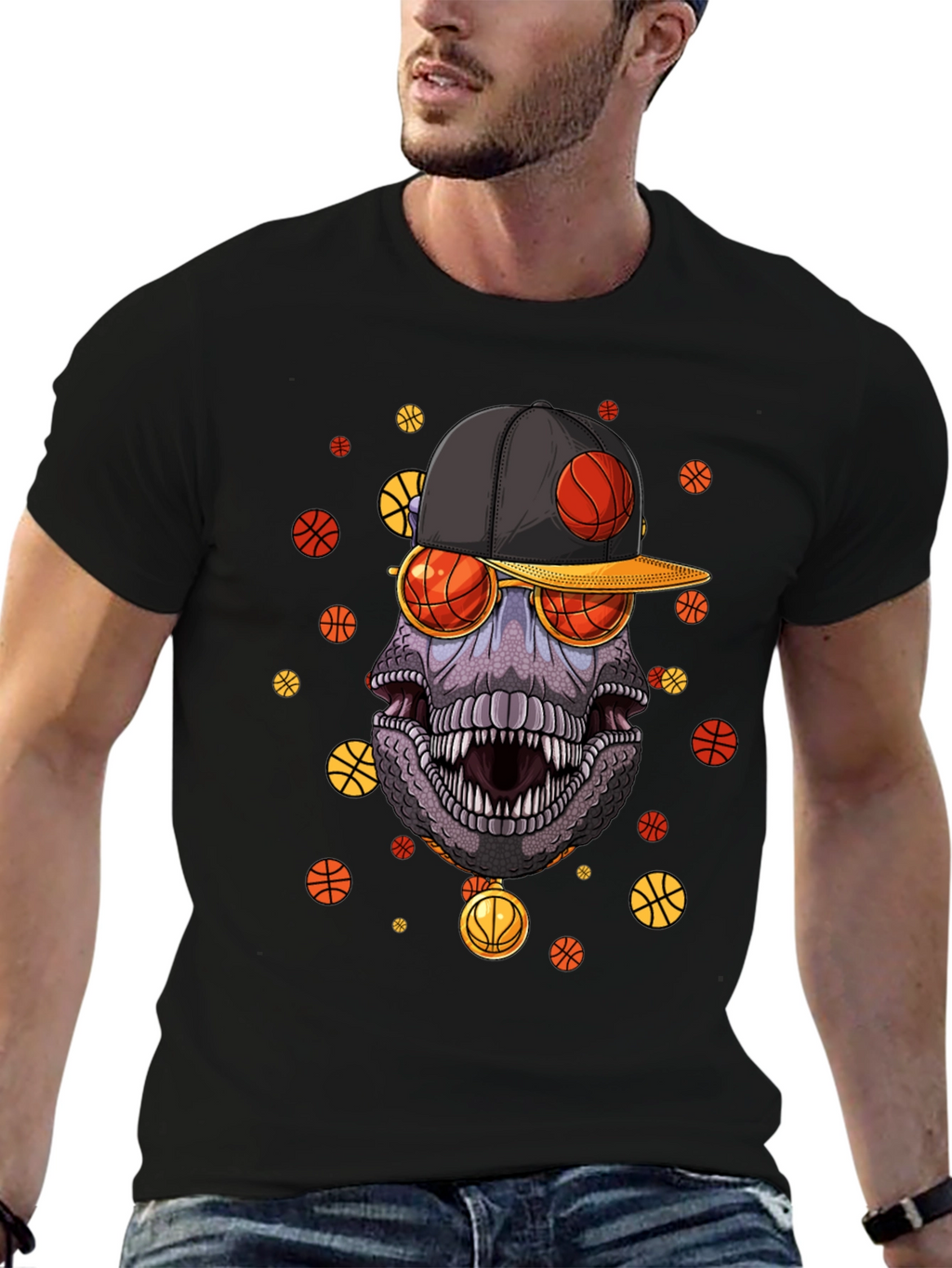 Basketball Dinosaur Graphic Tee