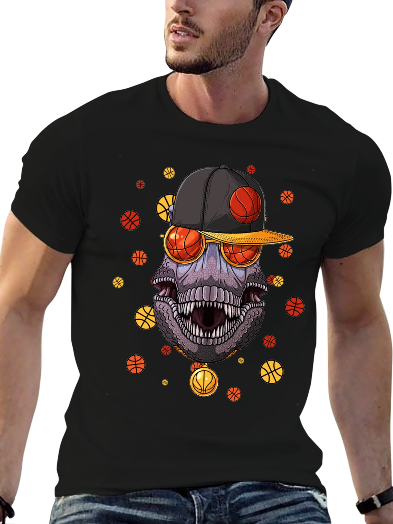 Basketball Dinosaur Graphic Tee
