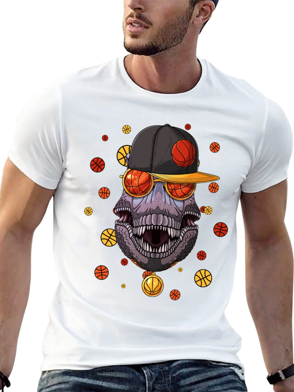 Basketball Dinosaur Graphic Tee