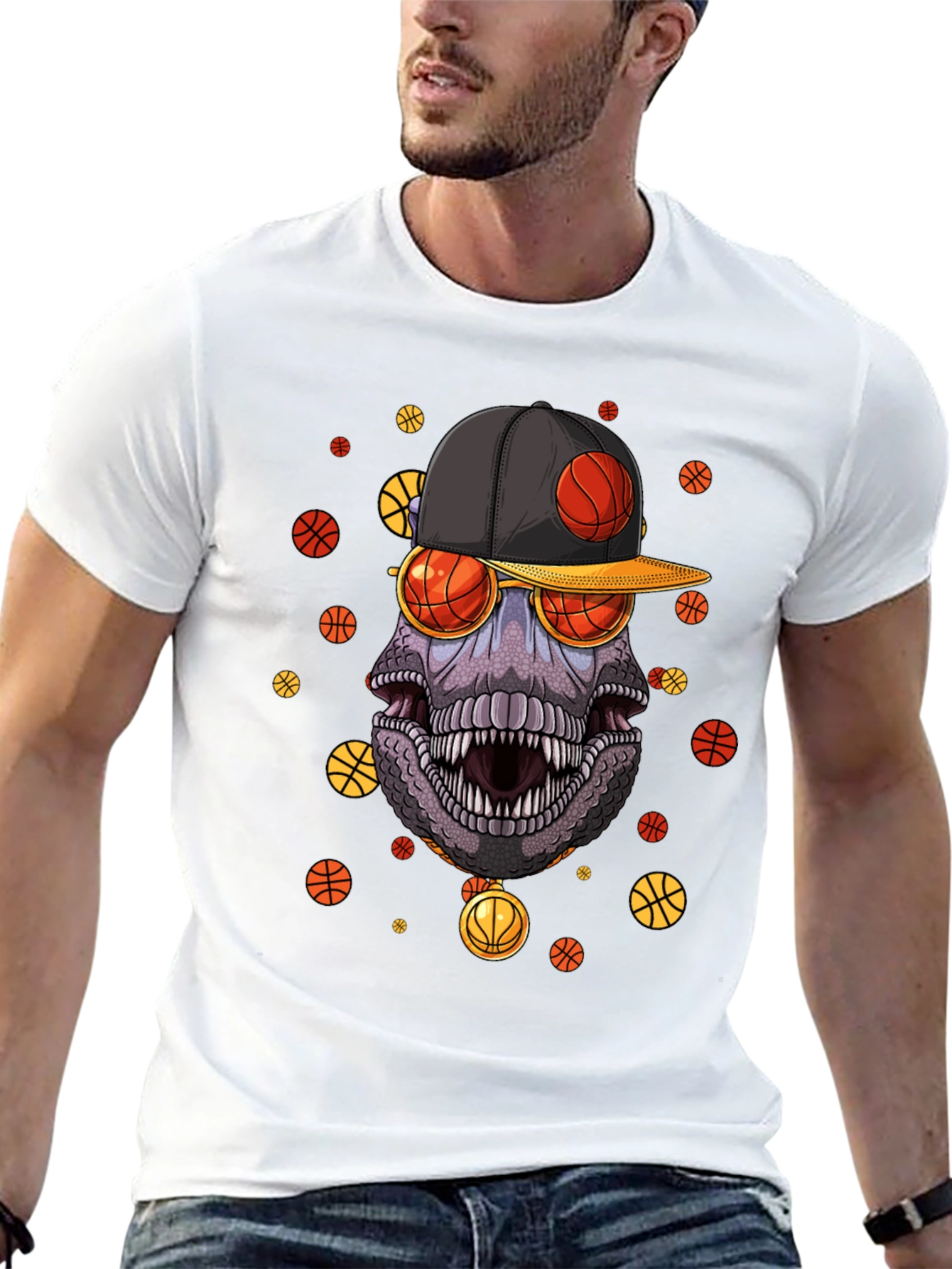 Basketball Dinosaur Graphic Tee