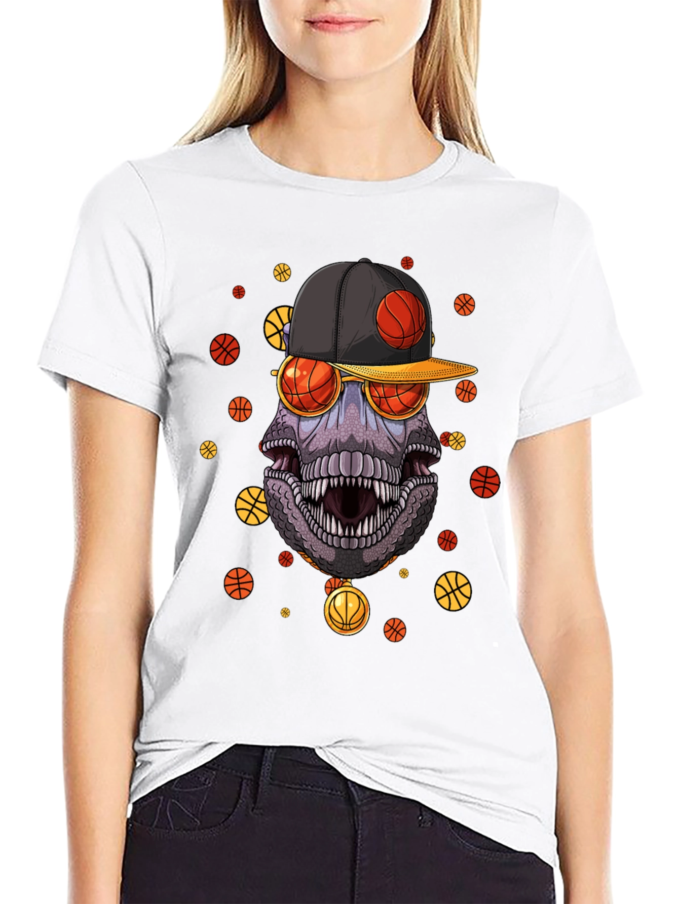 Basketball Dinosaur Graphic Tee