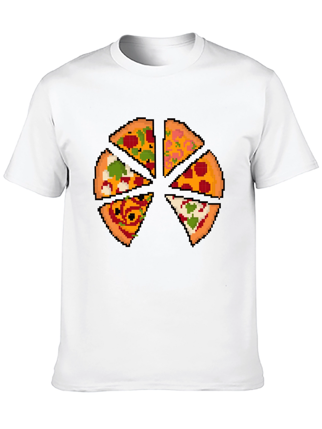 Pizza Pixel Art Graphic T-Shirt - Black