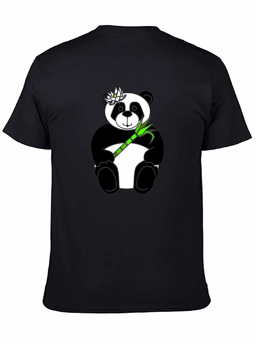Panda Bamboo Graphic Tee - Black