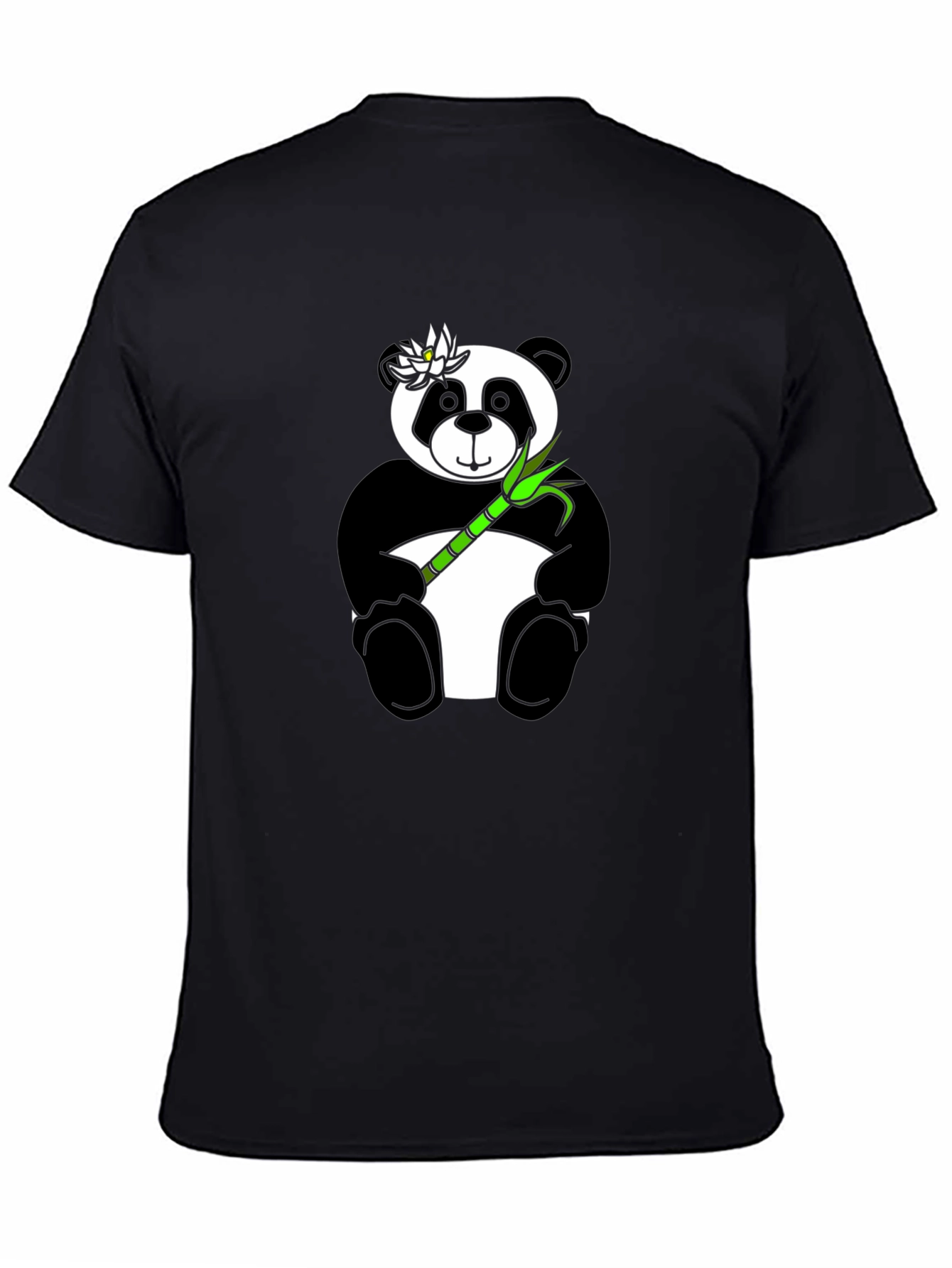 Panda Bamboo Graphic Tee - Black
