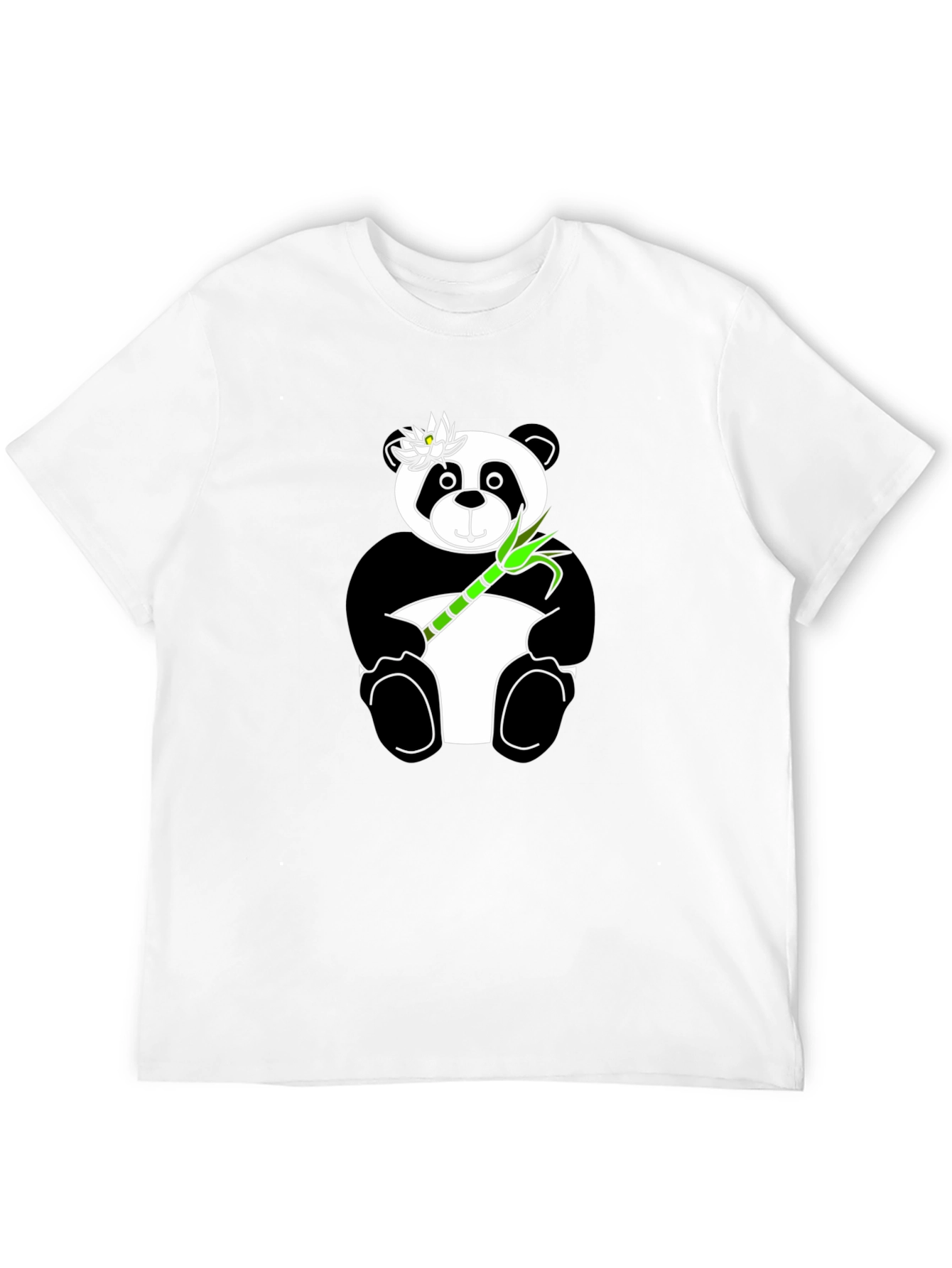 Panda Bamboo Graphic Tee - Black