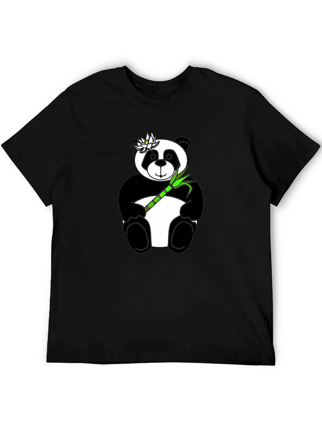Panda Bamboo Graphic Tee - Black