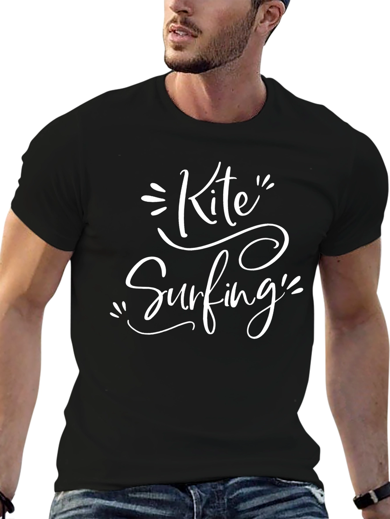 Kite Surfing Graphic Tee - Black