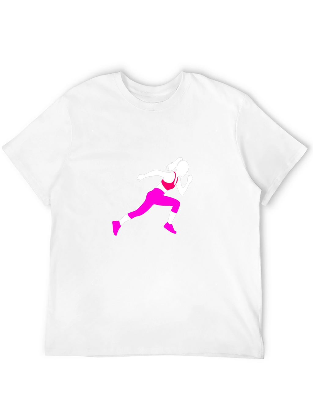 Black Tee with Running Woman Graphic