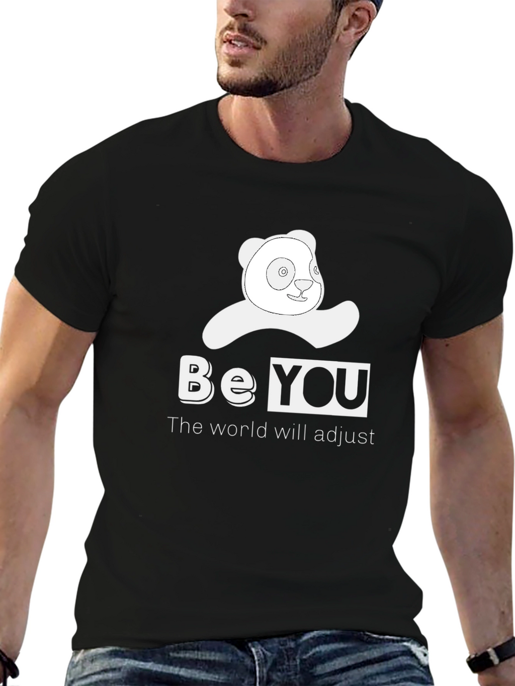 Be You Panda T-Shirt - Black Casual Tee