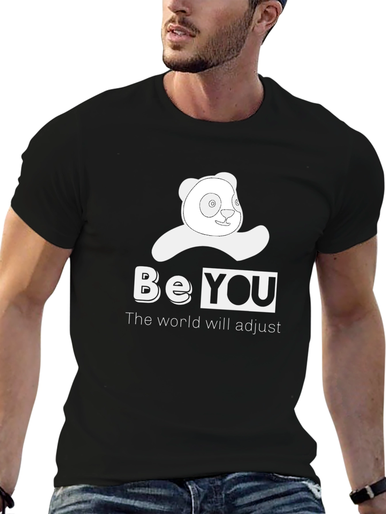 Be You Panda T-Shirt - Black Casual Tee