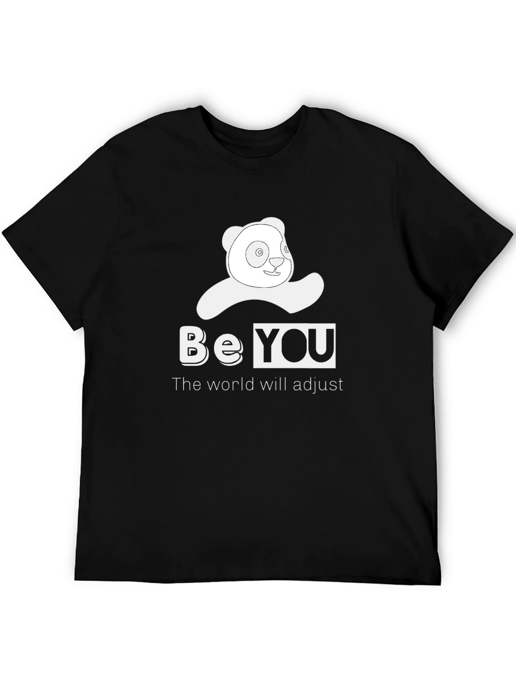 Be You Panda T-Shirt - Black Casual Tee