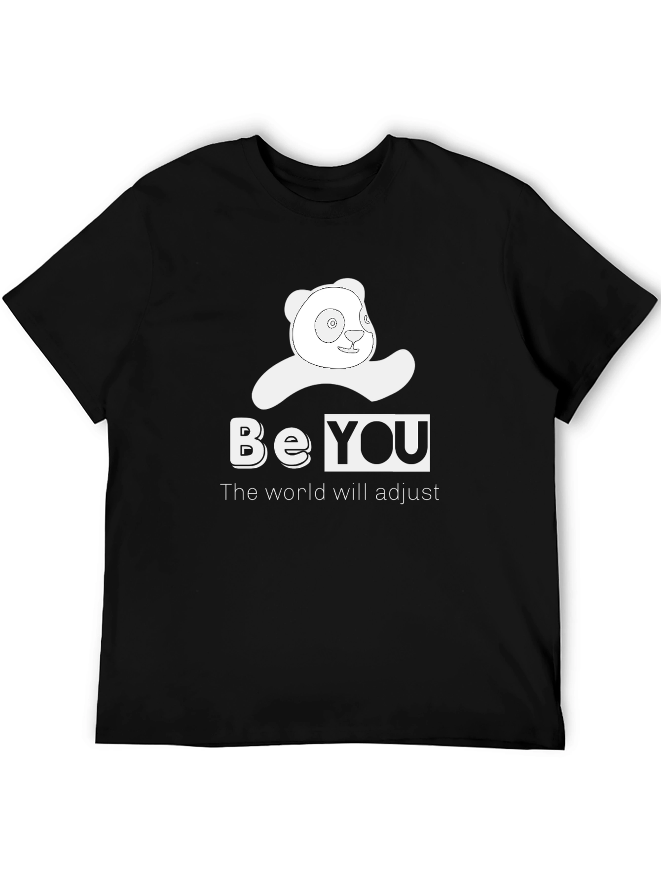 Be You Panda T-Shirt - Black Casual Tee