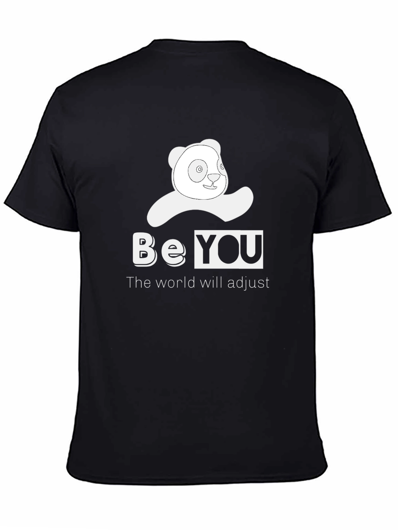 Be You Panda T-Shirt - Black Casual Tee