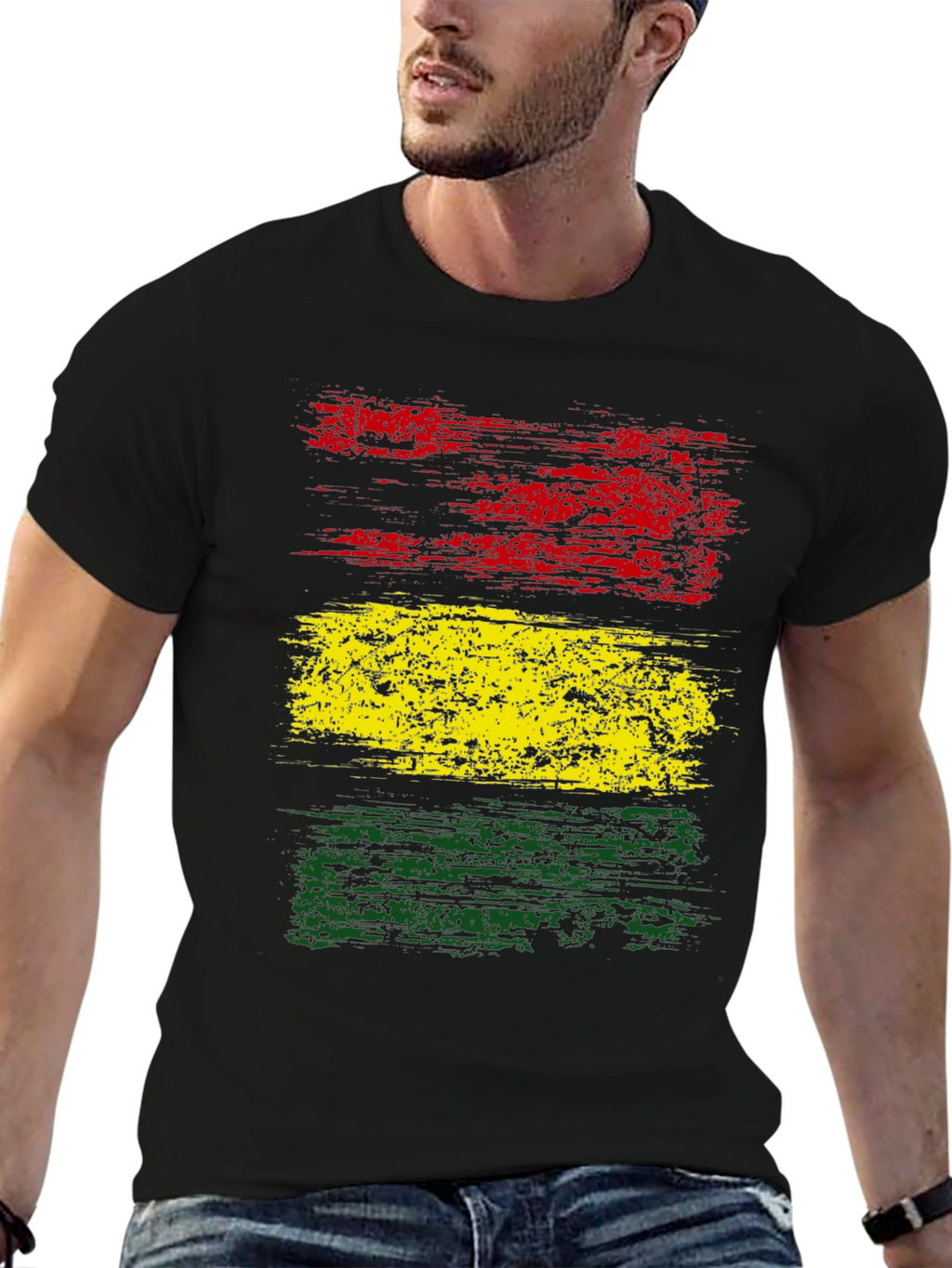 Rasta Flag T-Shirt - Distressed Graphic Tee
