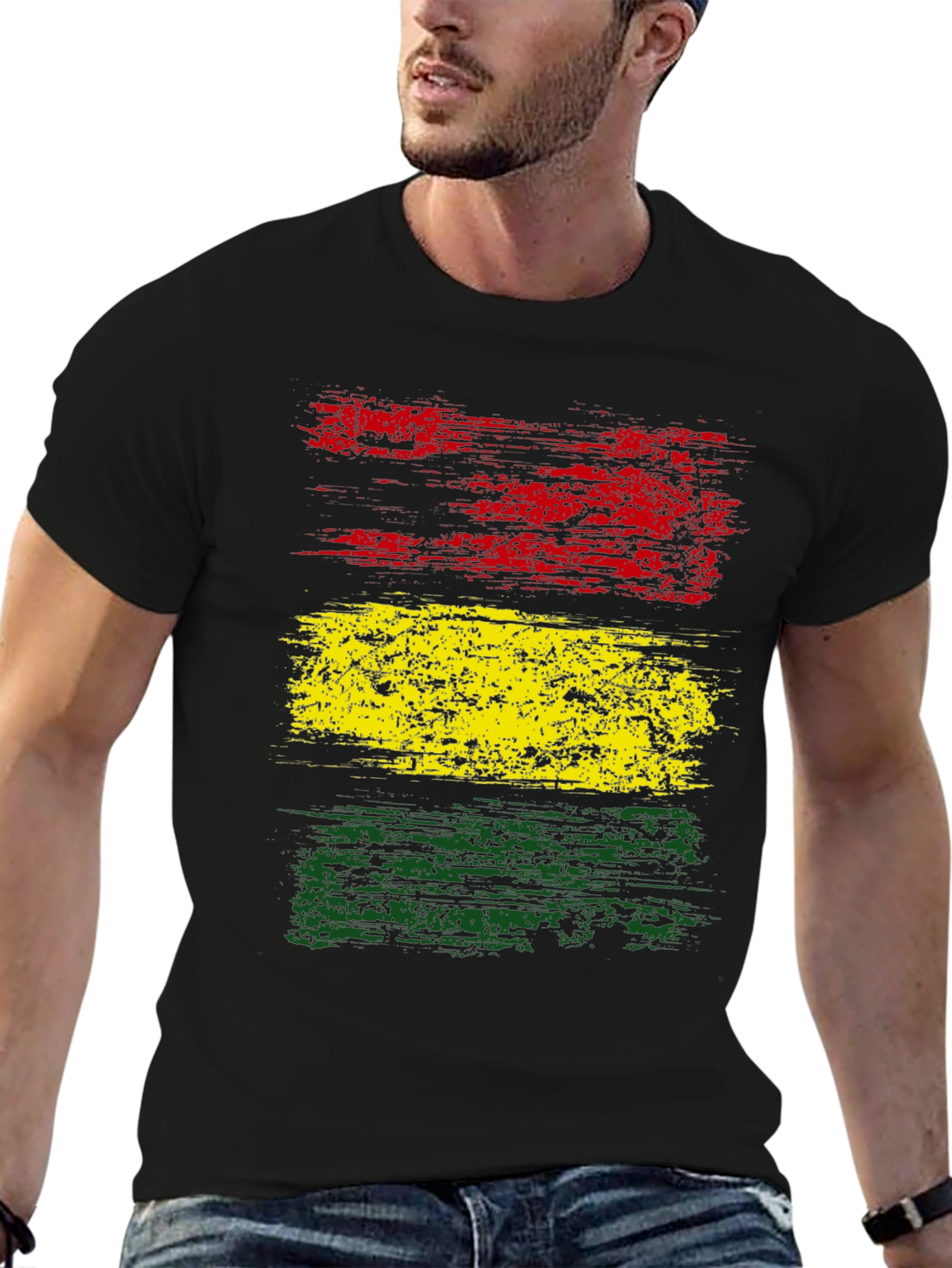 Rasta Flag T-Shirt - Distressed Graphic Tee