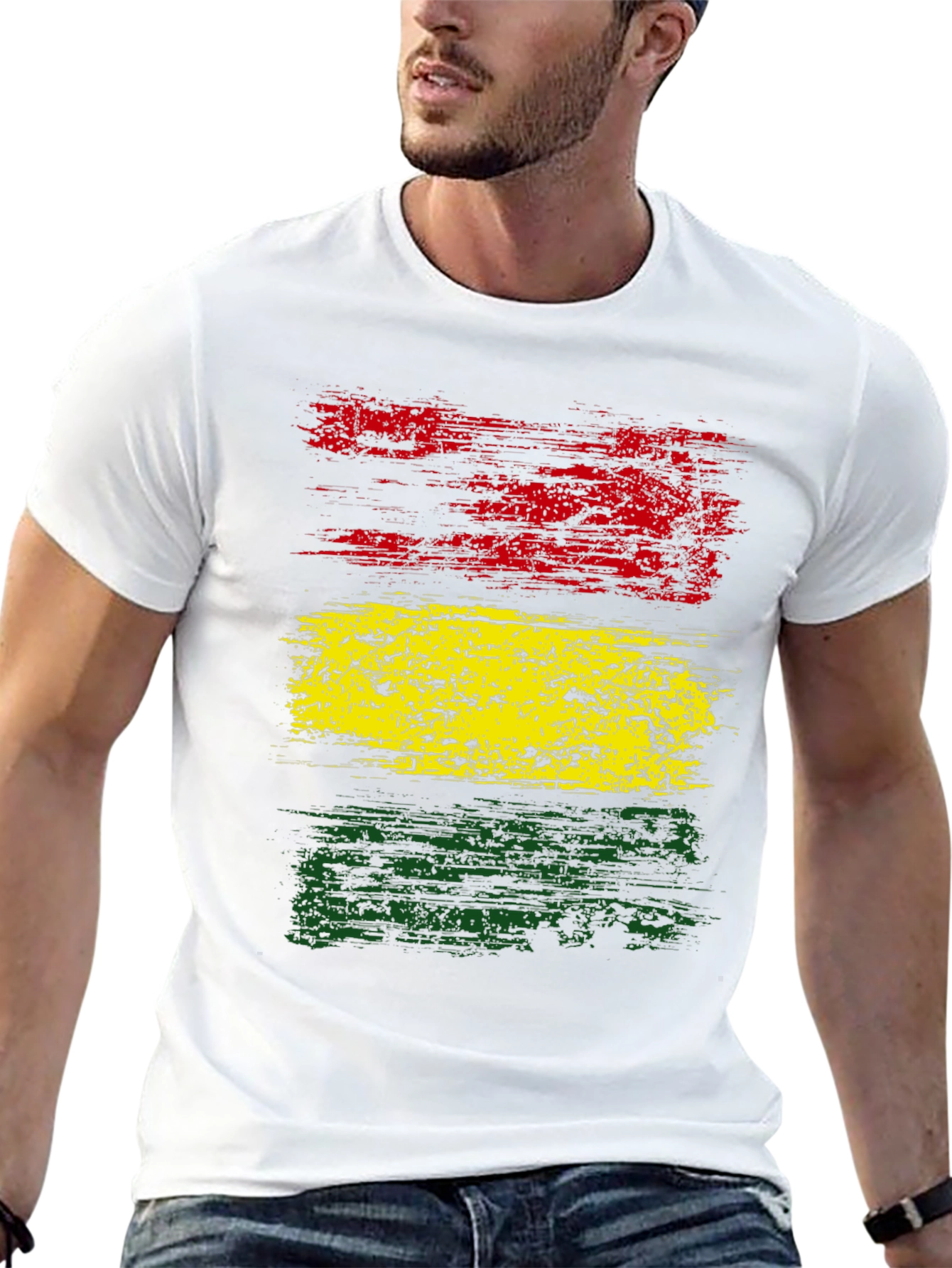 Rasta Flag T-Shirt - Distressed Graphic Tee