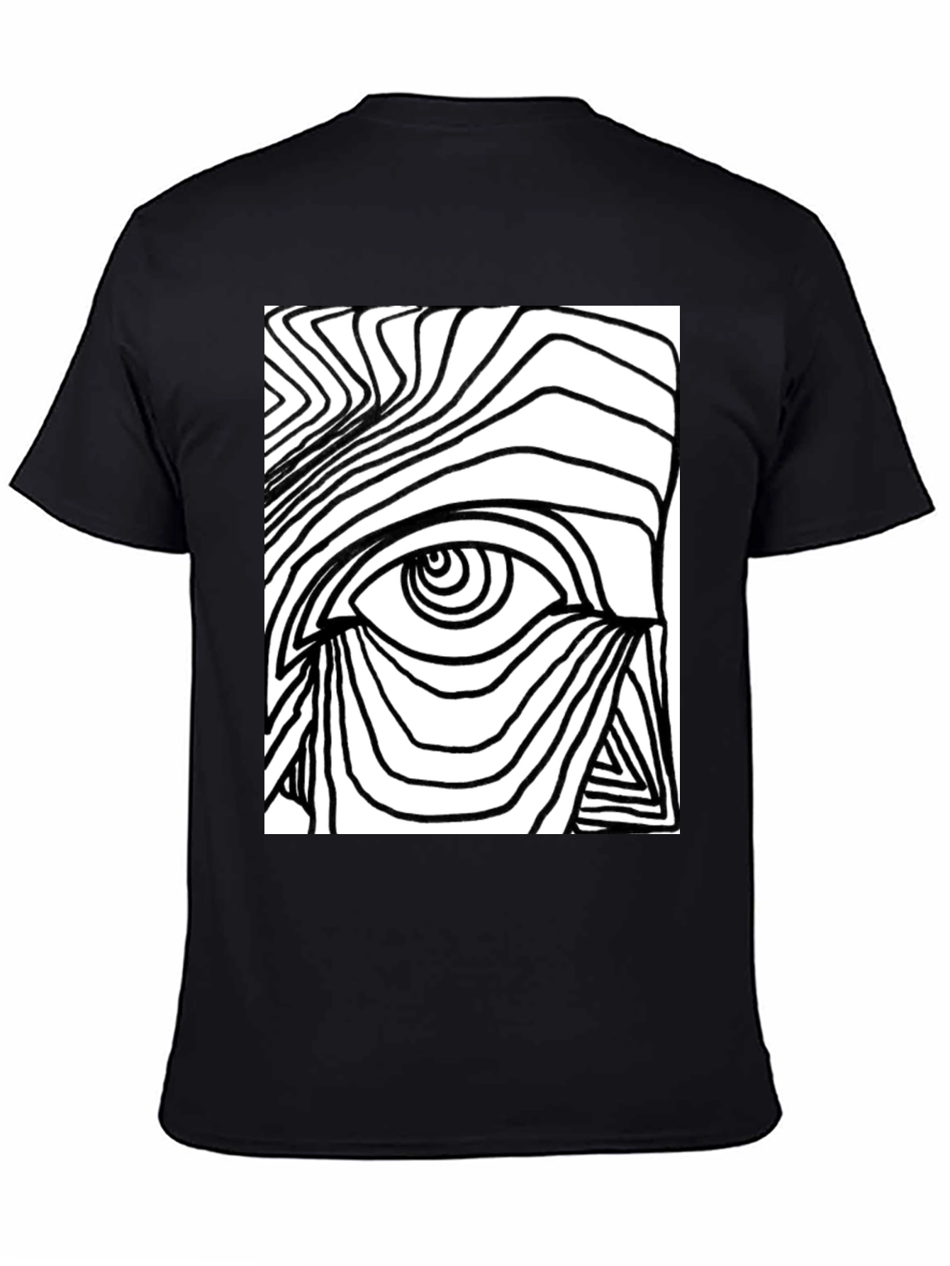 Abstract Eye Graphic Tee - Black Cotton