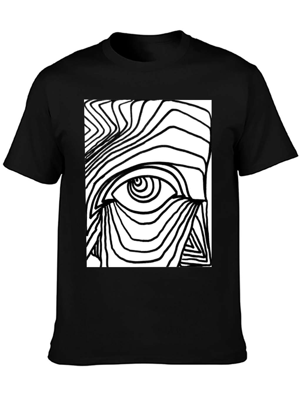 Abstract Eye Graphic Tee - Black Cotton