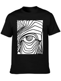 Abstract Eye Graphic Tee - Black Cotton