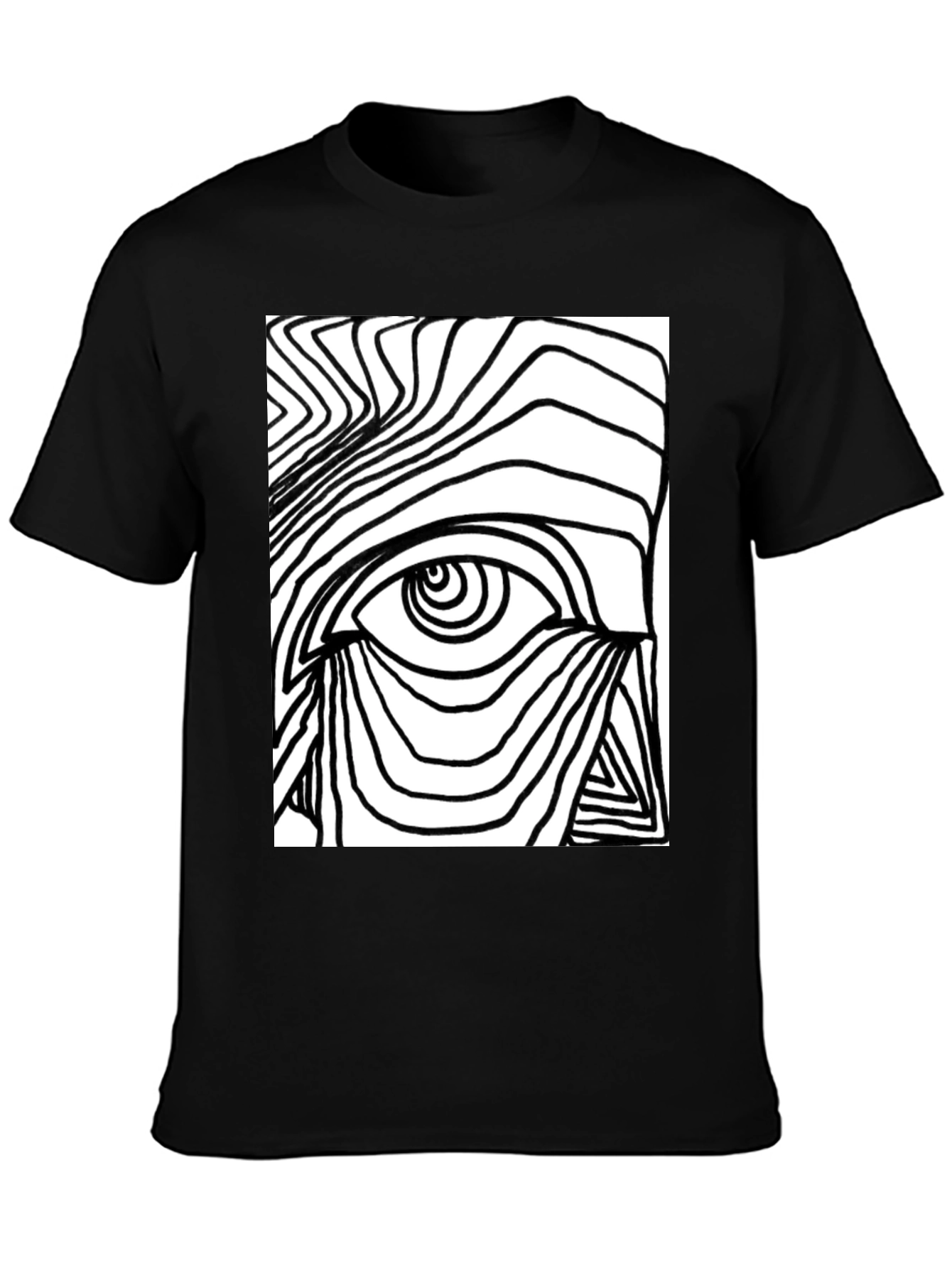 Abstract Eye Graphic Tee - Black Cotton