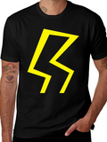 Bold Graphic Tee - Yellow Lightning Bolt on Black